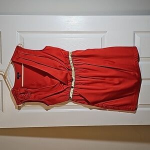 XOXO Rust and Gold Sleeveless Sparkle Dress with Pockets! Size M